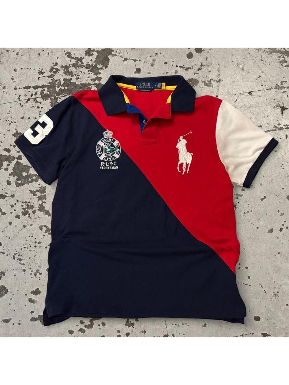Crazy fire vintage Y2K two toned Vintage polo tee